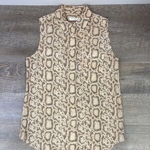 Equipment Femme Snakeskin Print Sleeveless Silk Blouse – Size Small